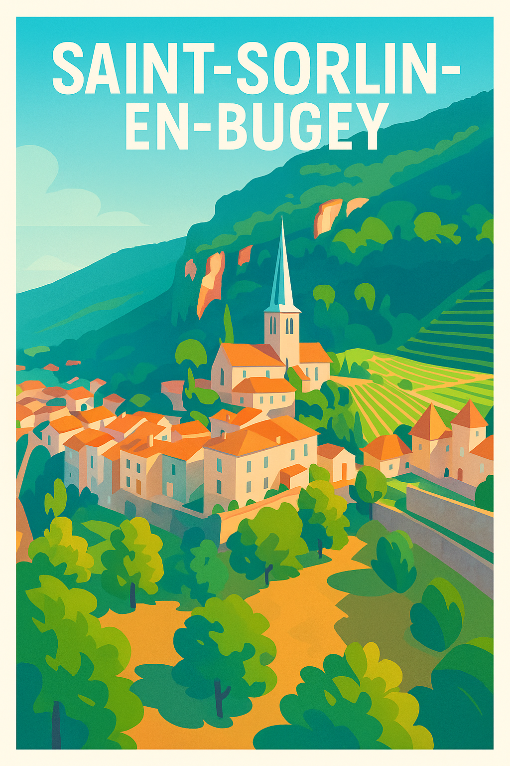 Affiche de Saint-Sorlin-en-Bugey - Charme et quiétude au cœur des paysages bugeysiens
