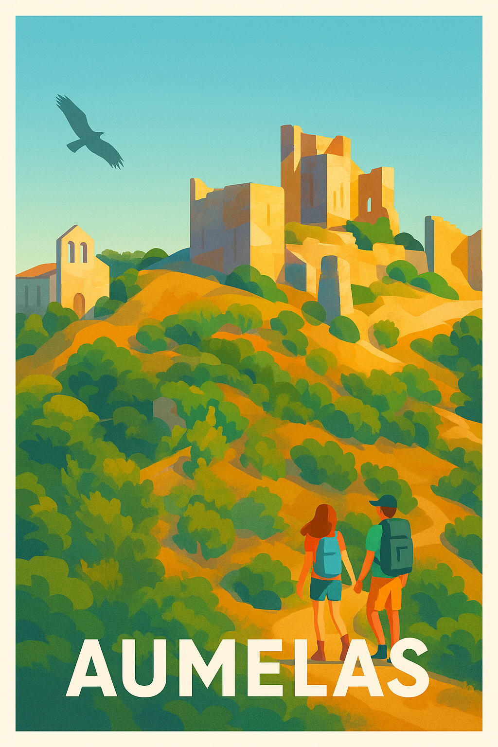 Affiche Aumelas — Escapade nature et patrimoine · poster d'art de Aumelas