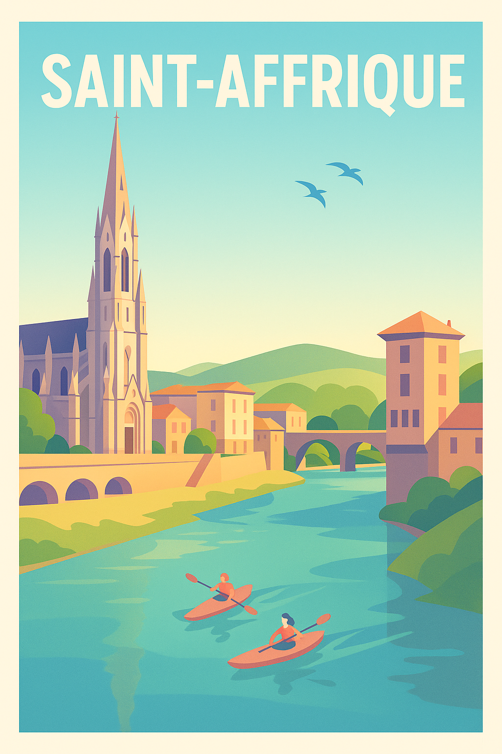 Affiche de Saint-Affrique - Évasion paisible au fil de l'eau