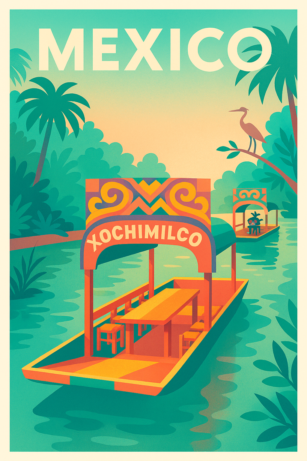 Affiche Mexico — L'évasion colorée de Xochimilco · poster d'art de Mexico