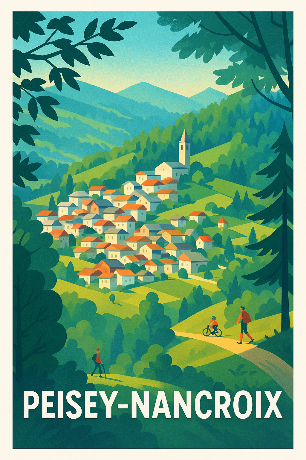 Affiche Peisey-Nancroix — Charme alpin authentique · poster d'art de Peisey-Nancroix