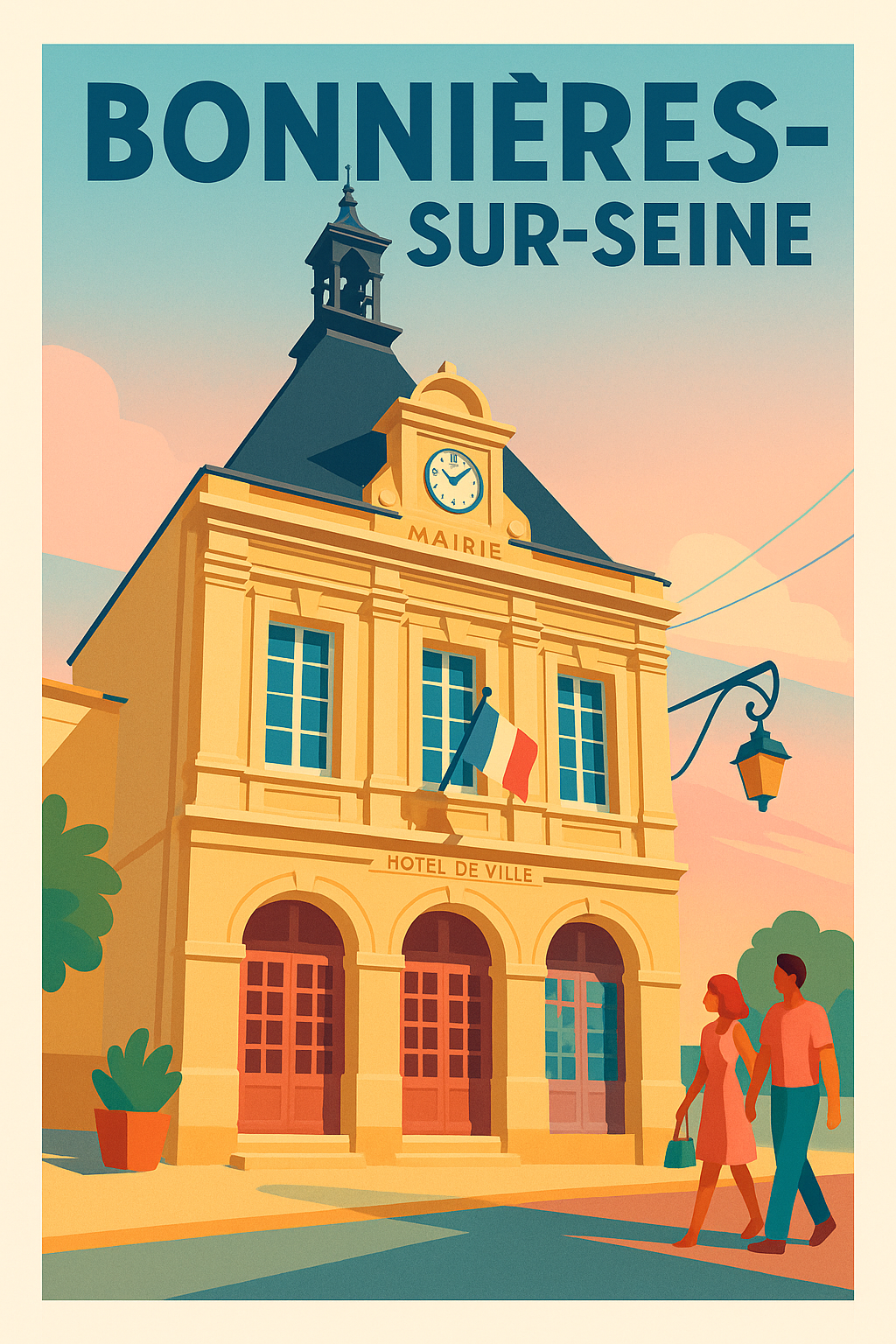 Affiche de Bonnières-sur-Seine - Charme et élégance à la mairie
