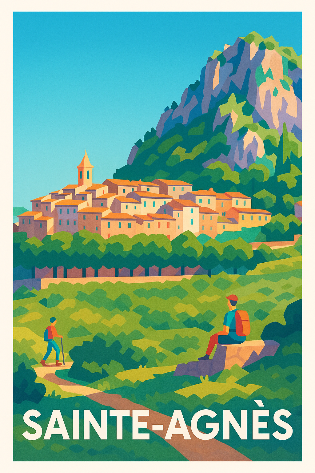 Affiche Sainte-Agnès — Escapade bucolique en pleine nature · poster d'art de Sainte-Agnès
