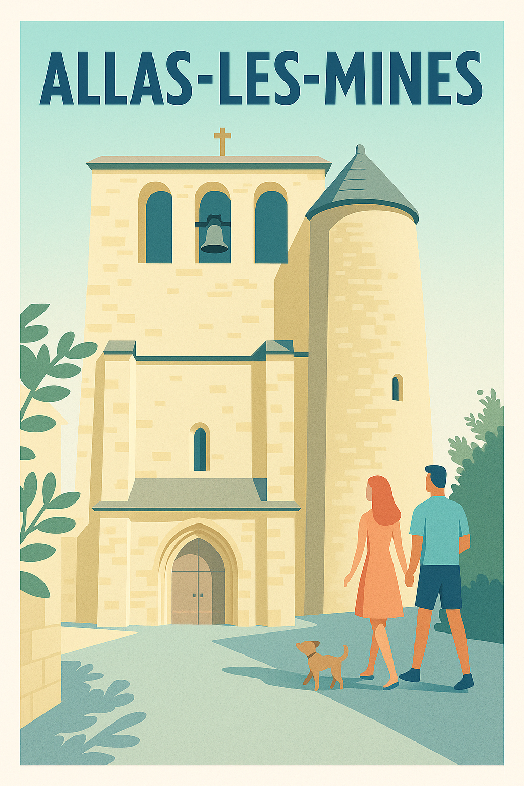 Affiche Allas-les-Mines — Charme et sérénité entre histoire et nature · poster d'art de Allas-les-Mines
