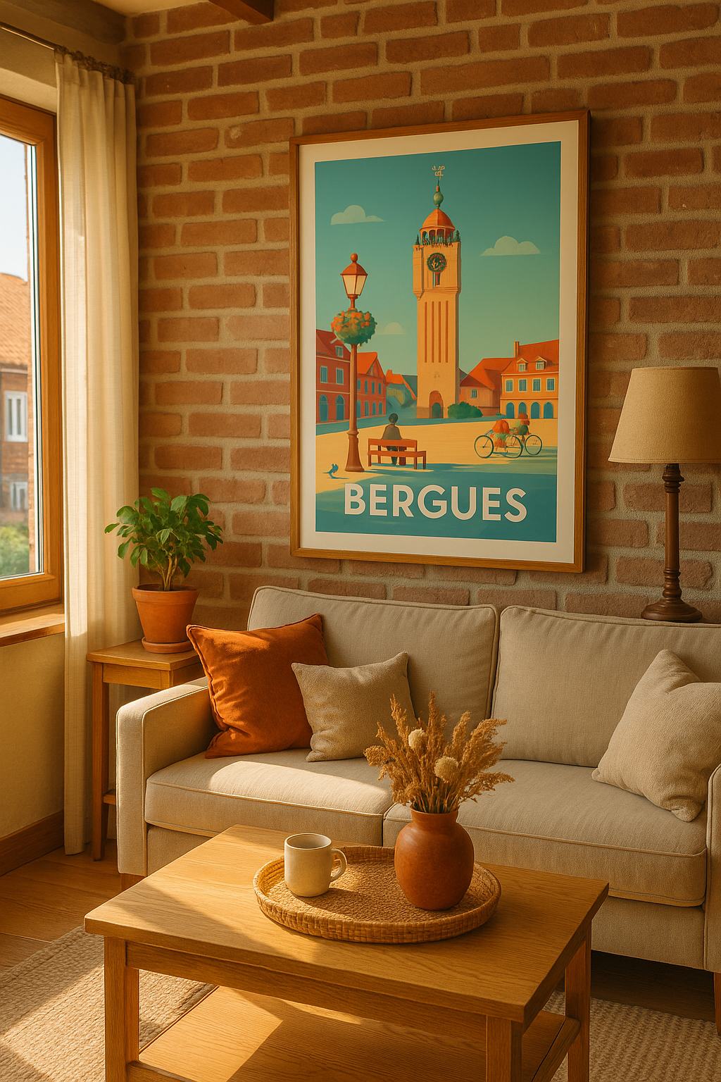 Mise en situation Affiche de Bergues - L'élégance du beffroi et le charme de la ville