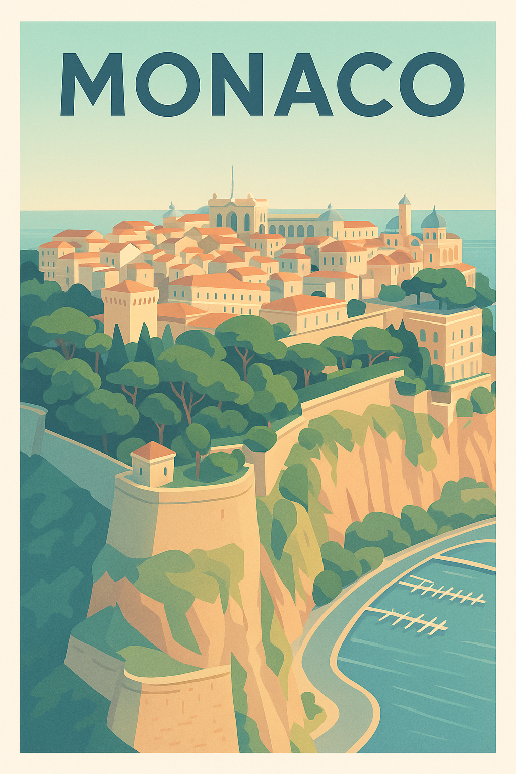 Affiche de Monaco - Élégance et charme méditerranéen