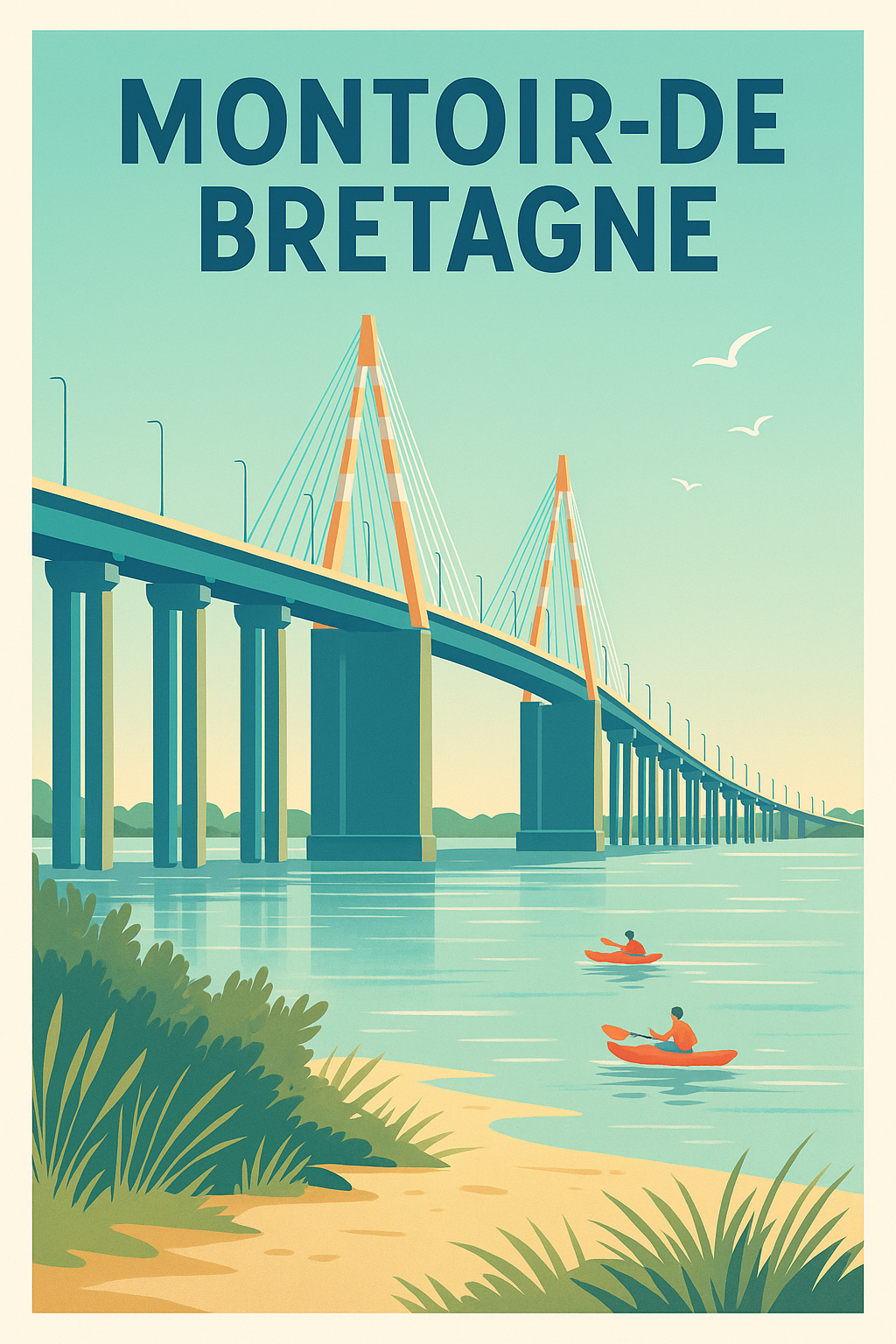 Affiche de Montoir-de-Bretagne - L'élégance du pont et la douceur de l'eau