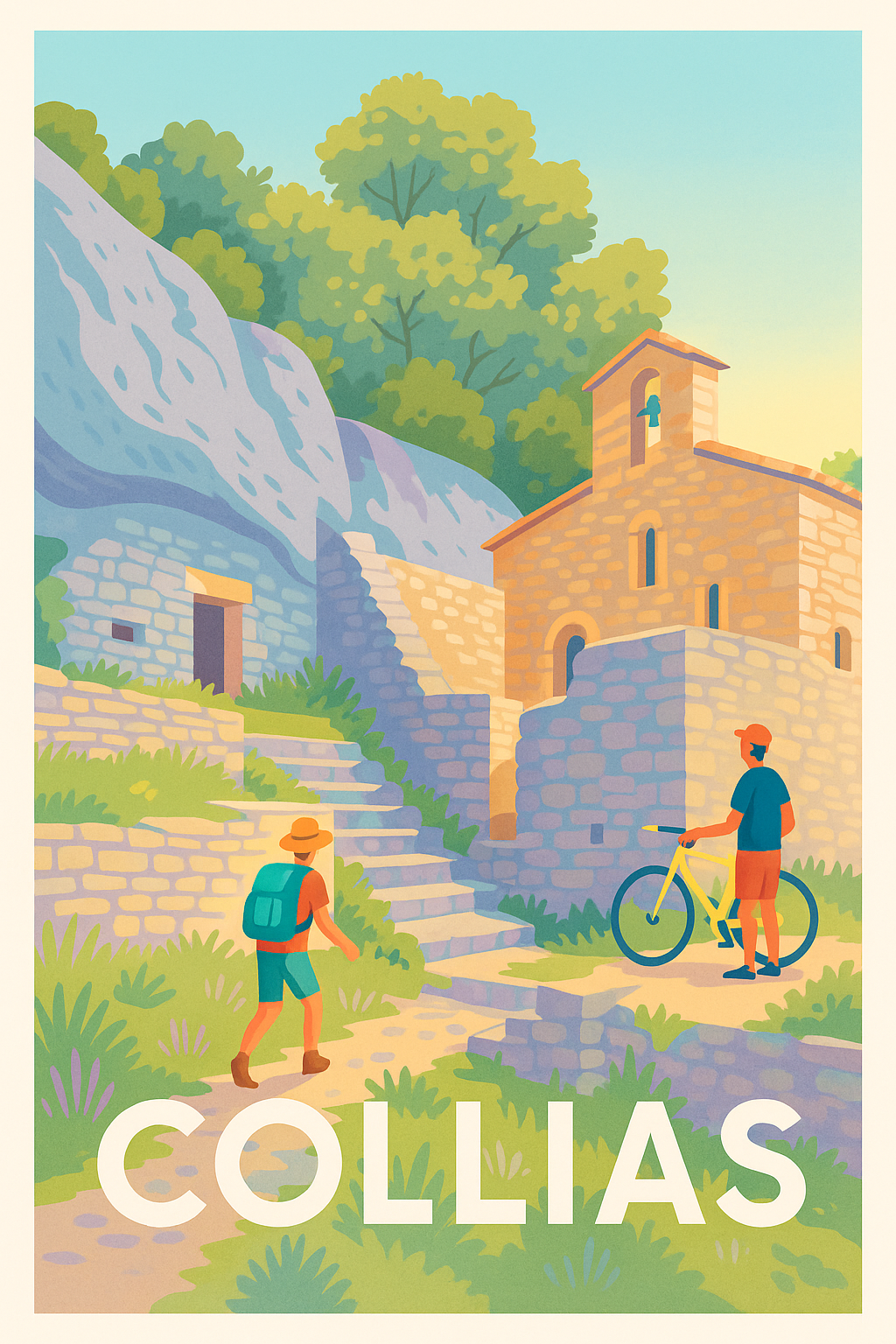 Affiche Collias — Escapade nature et patrimoine · poster d'art de Collias