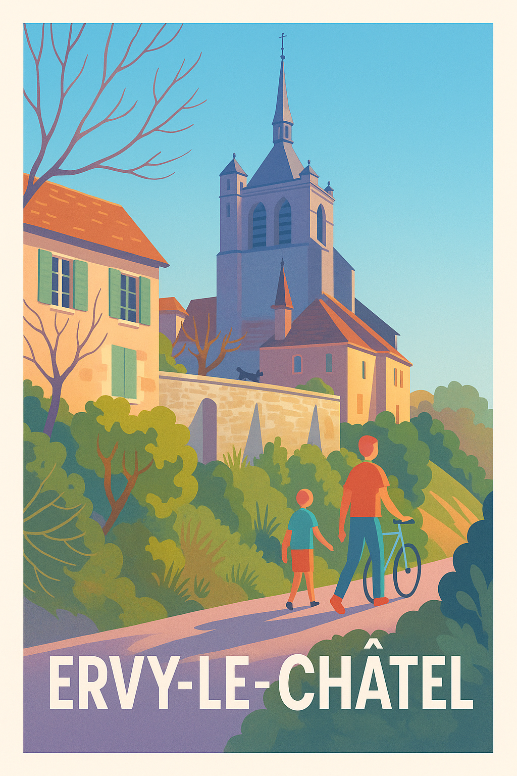 Affiche Ervy-le-Châtel — Balade paisible au cœur de l'histoire · poster d'art de Ervy-le-Châtel