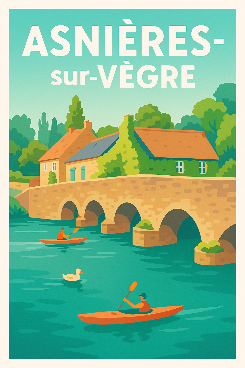 Affiche de Asnières-sur-Vègre - Douceur et Nature au Fil de l'Eau
