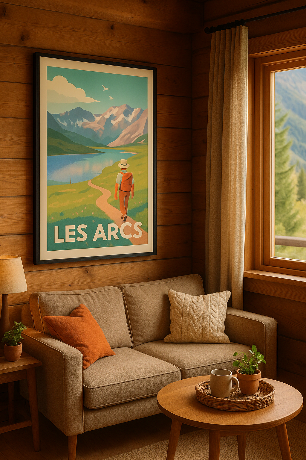 Mise en situation Affiche de Les Arcs - Évasion et nature grandeur montagne