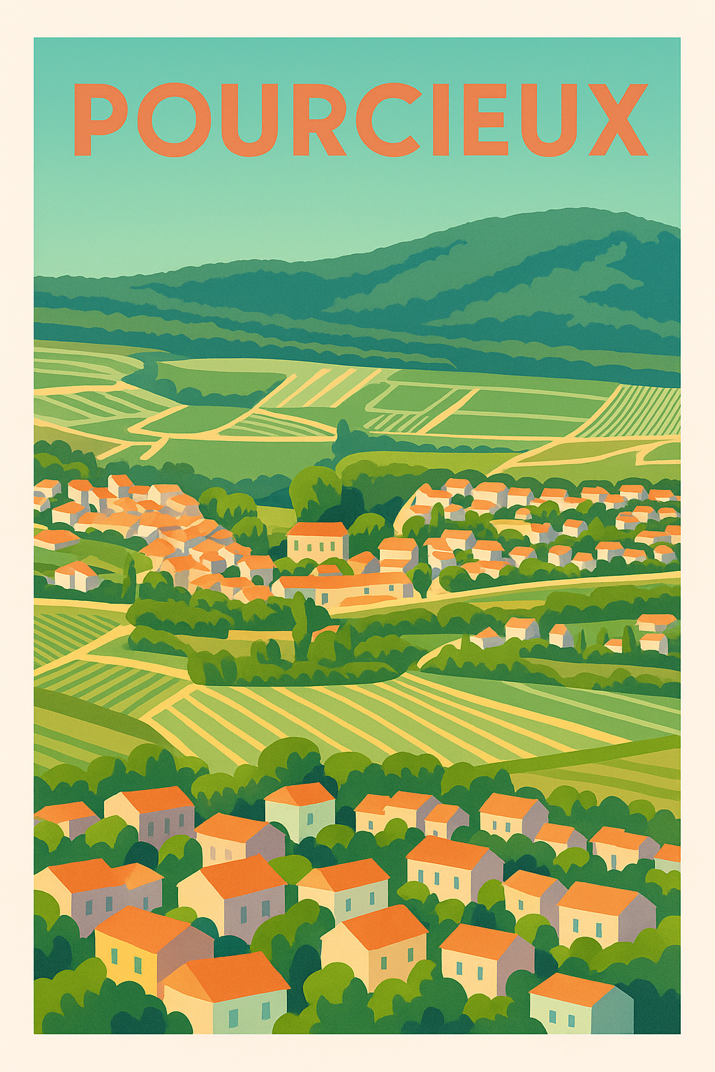 Affiche de Pourcieux - Le charme authentique de la campagne provençale