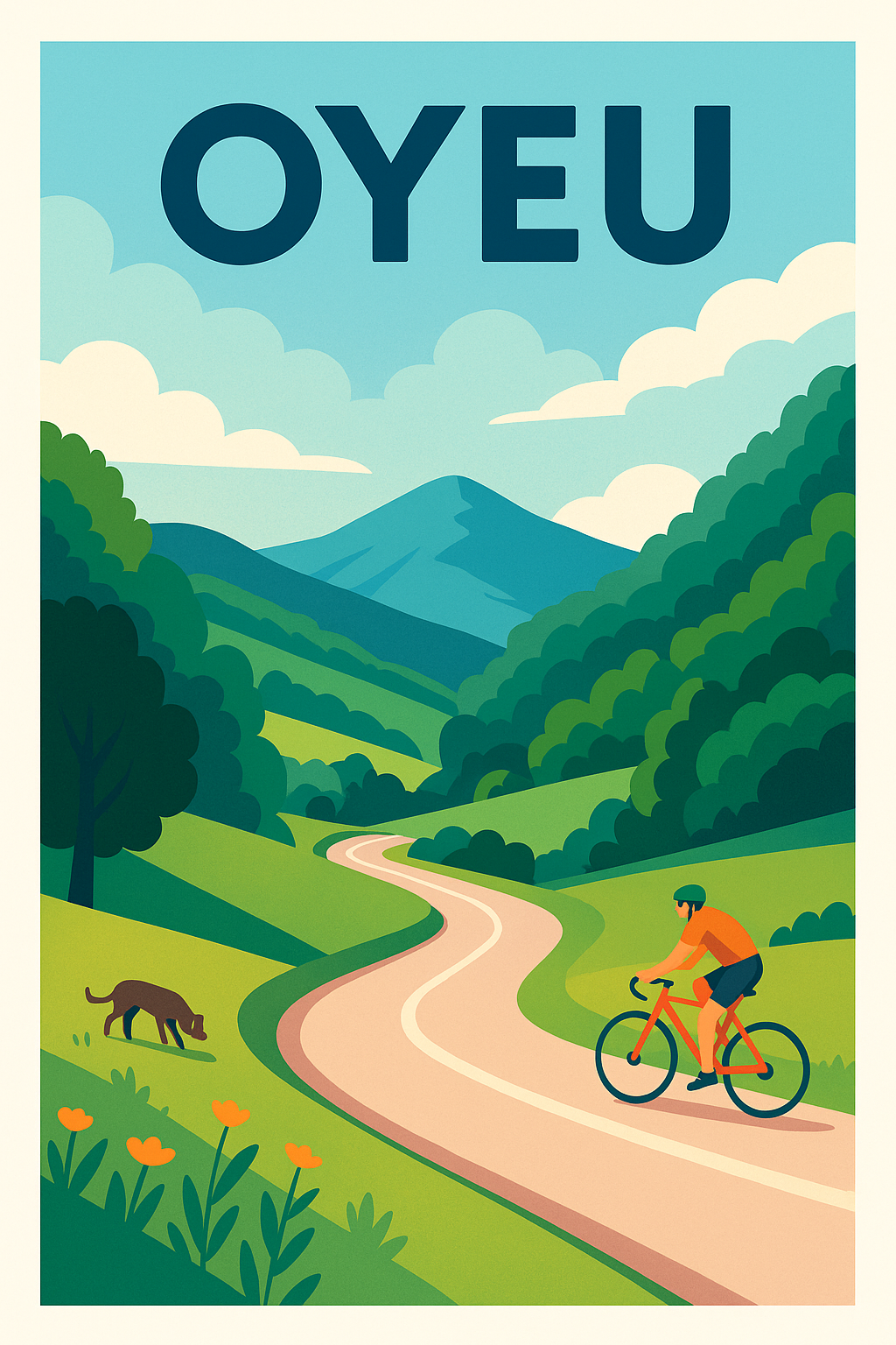 Affiche de Oyeu - Évasion nature à vélo