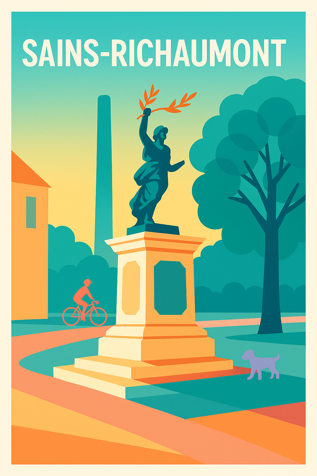 Affiche de Sains-Richaumont - Le charme tranquille d'un coin de verdure