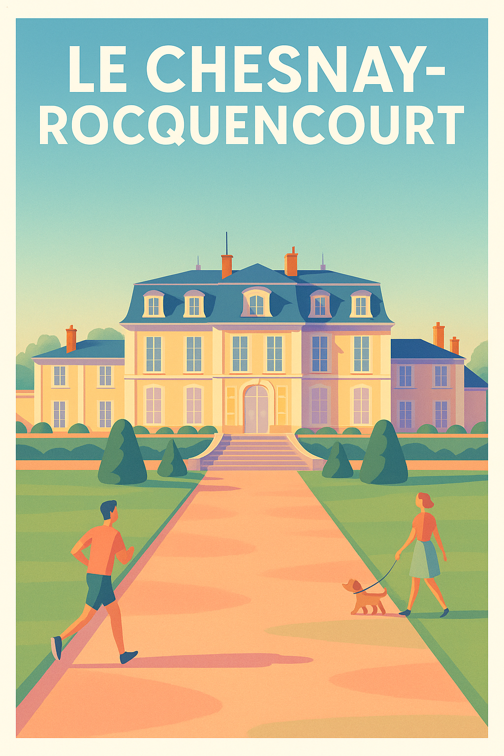 Affiche Le Chesnay-Rocquencourt — L'élégance à la française · poster d'art de Le Chesnay-Rocquencourt