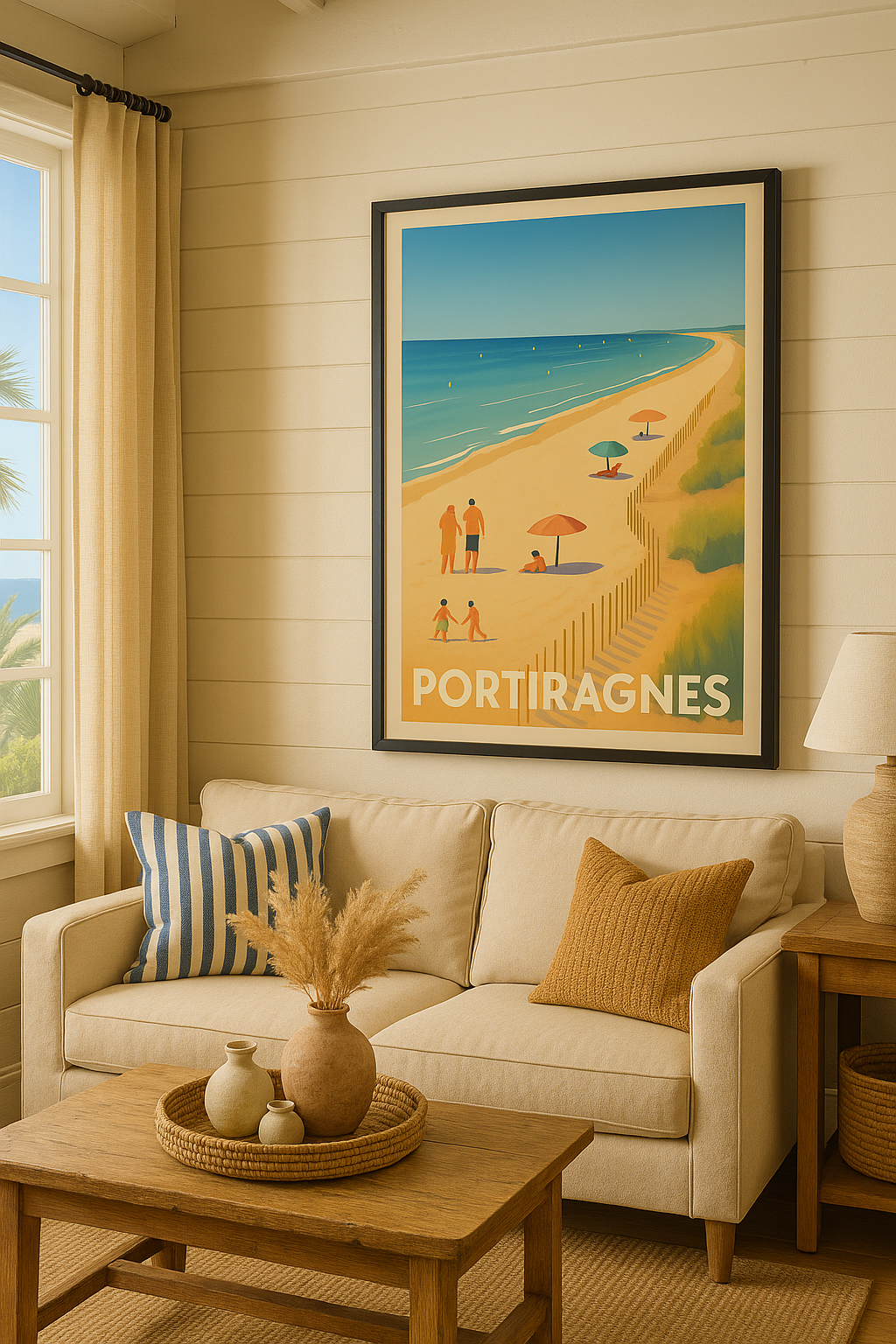 Mise en situation Affiche de Portiragnes - Plages ensoleillées et douceur méditerranéenne