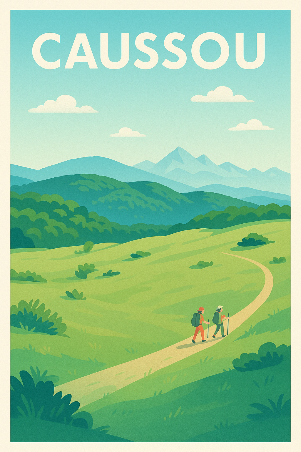 Affiche Caussou — Escapade nature et randonnée · poster d'art de Caussou