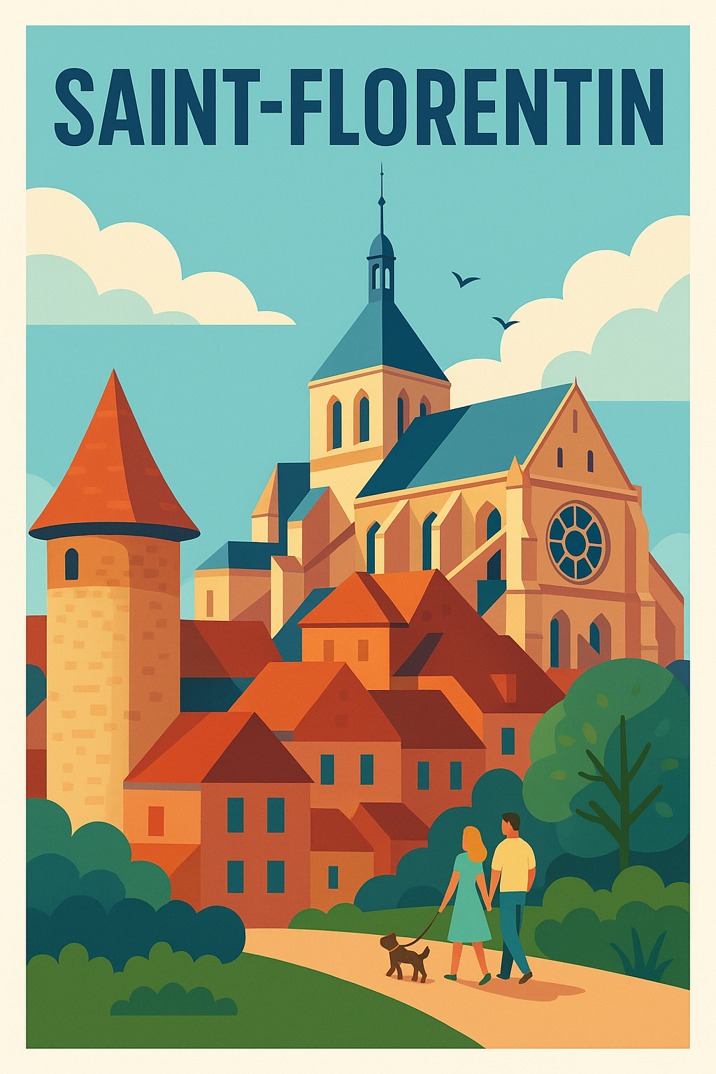 Affiche de Saint-Florentin - Promenade au cœur d’un village historique