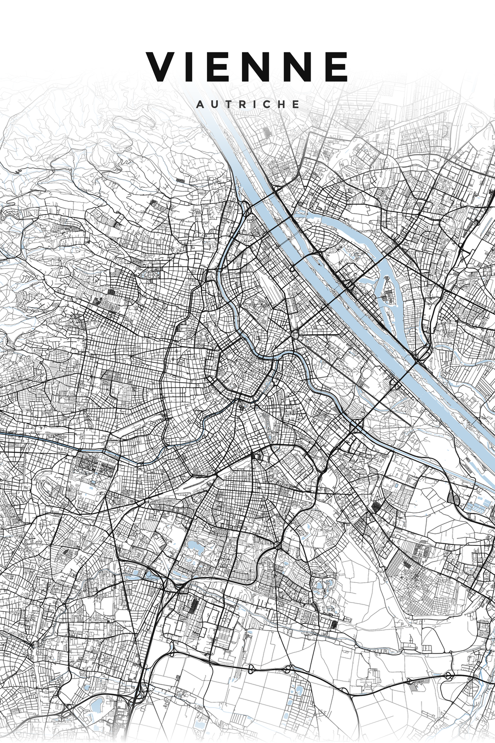 Affiche de Vienne, plan de la ville pour déco | Afich