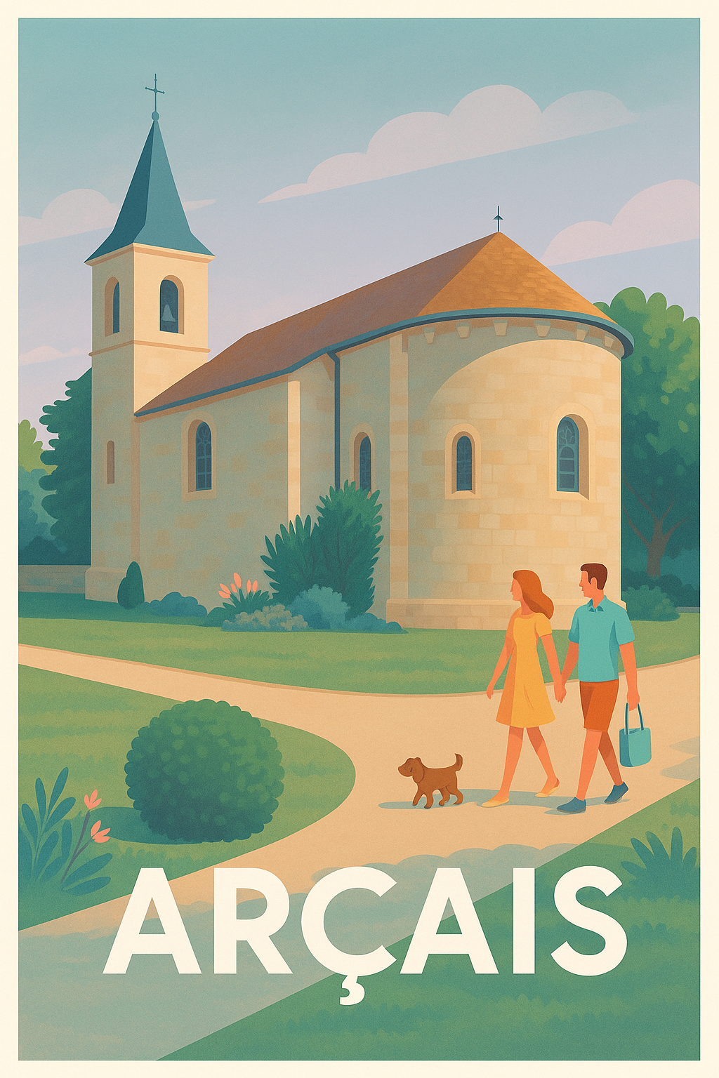 Affiche Arçais — Douceur et sérénité en Pays Maraisais · poster d'art de Arçais