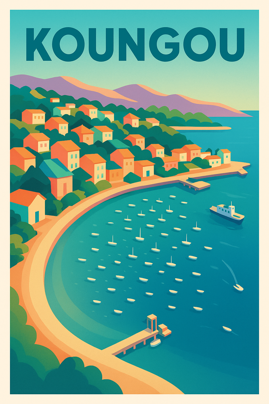 Affiche Koungou — Charme et Sérénité en Bord de Mer · poster d'art de Koungou