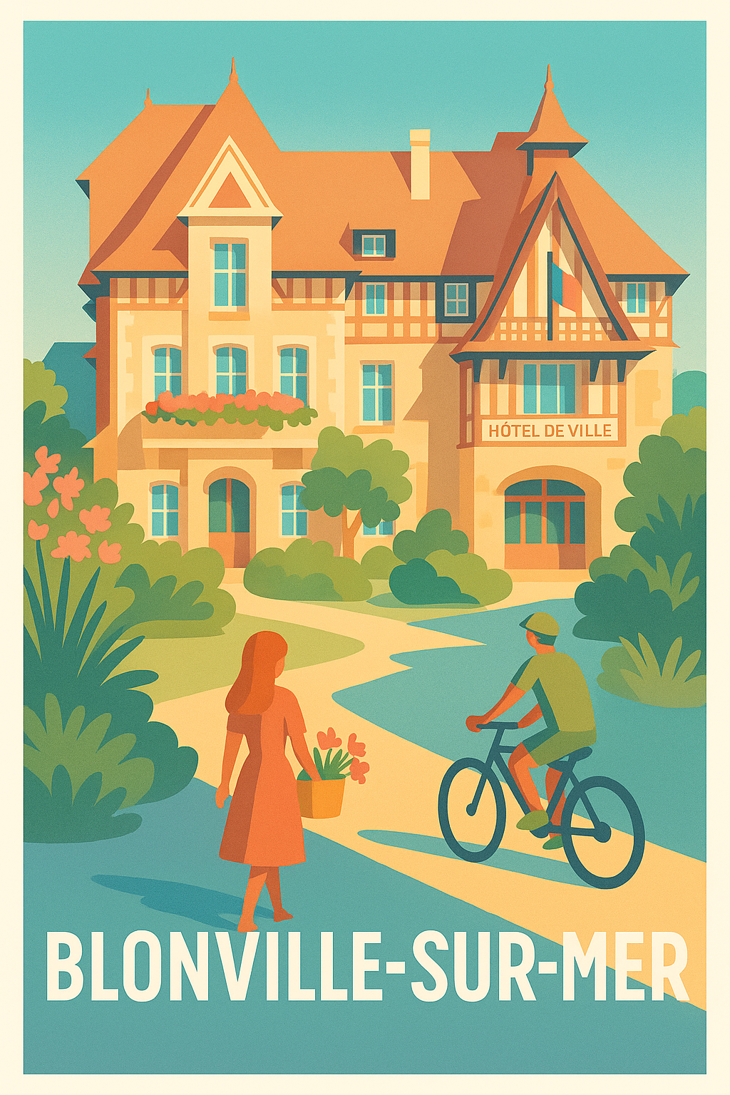 Affiche Blonville-sur-Mer — Charme et détente en bord de mer · poster d'art de Blonville-sur-Mer
