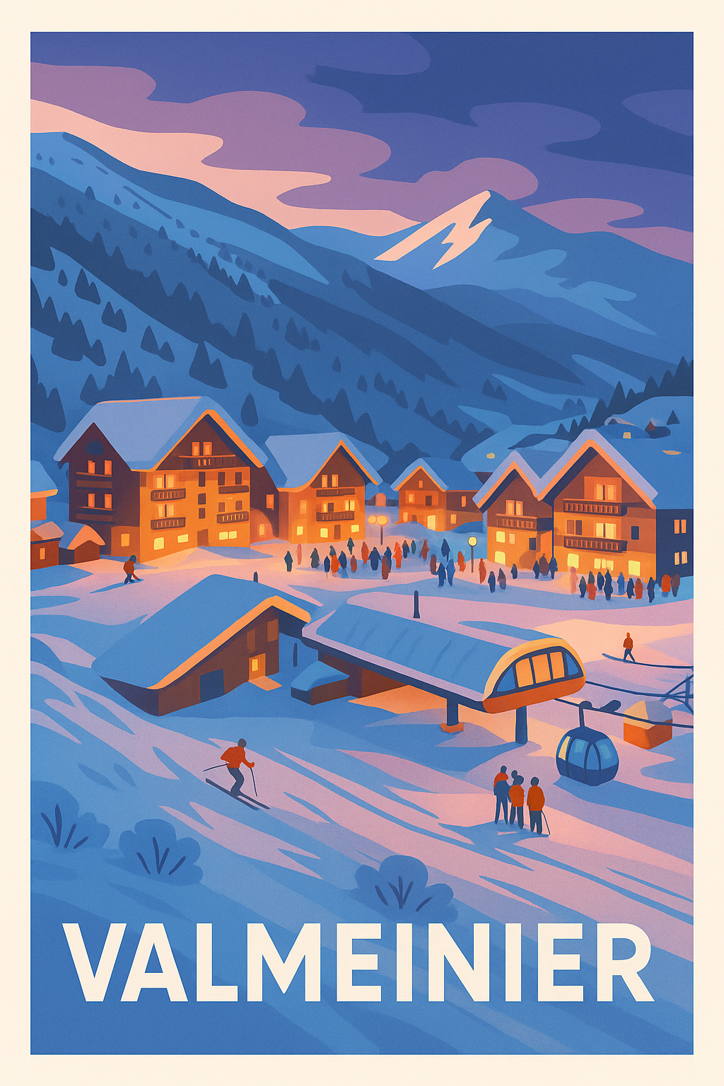 Affiche de Valmeinier - Évasion hivernale dans les Alpes