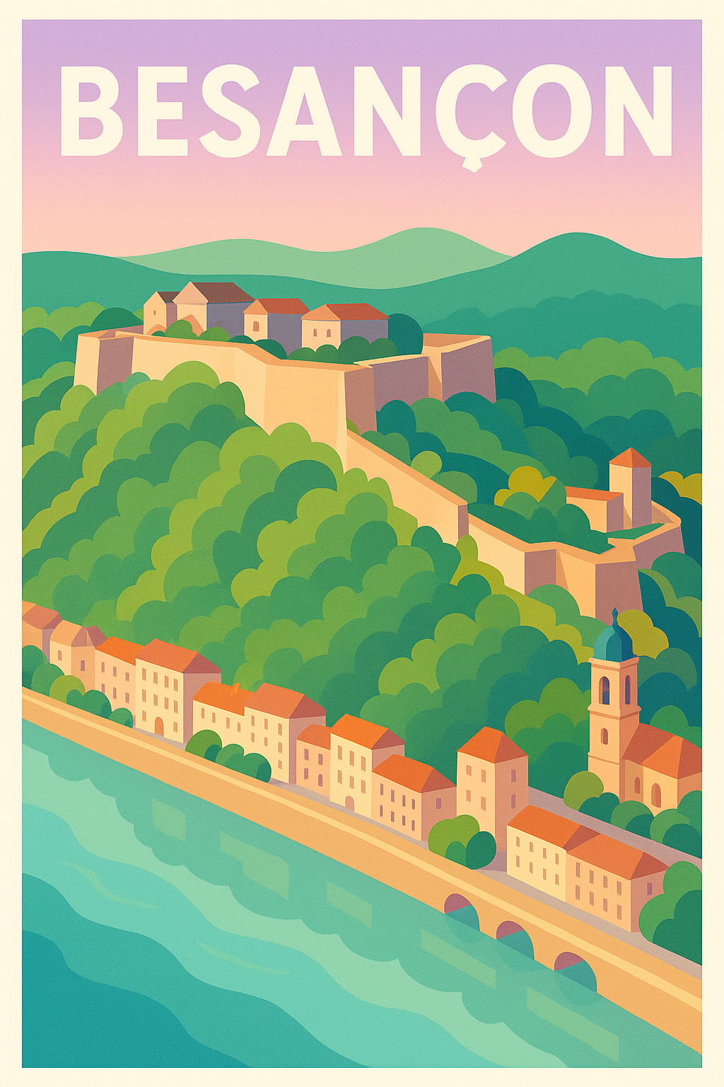 Affiche de Besançon - Charme et nature au cœur de la cité fortifiée