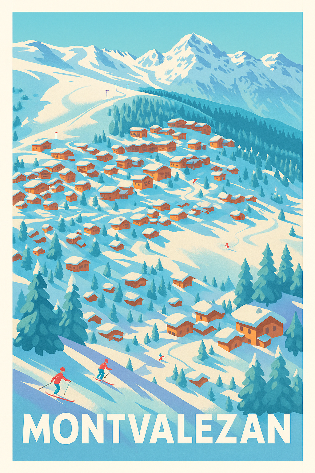 Affiche de Montvalezan - Charme et sport d'hiver en montagne