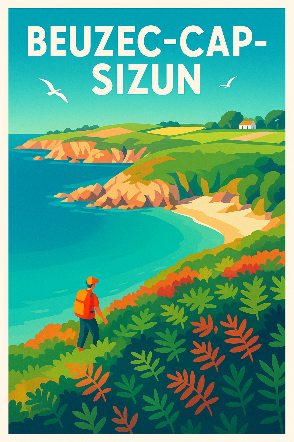 Affiche de Beuzec-Cap-Sizun - Évasion nature sur la côte bretonne
