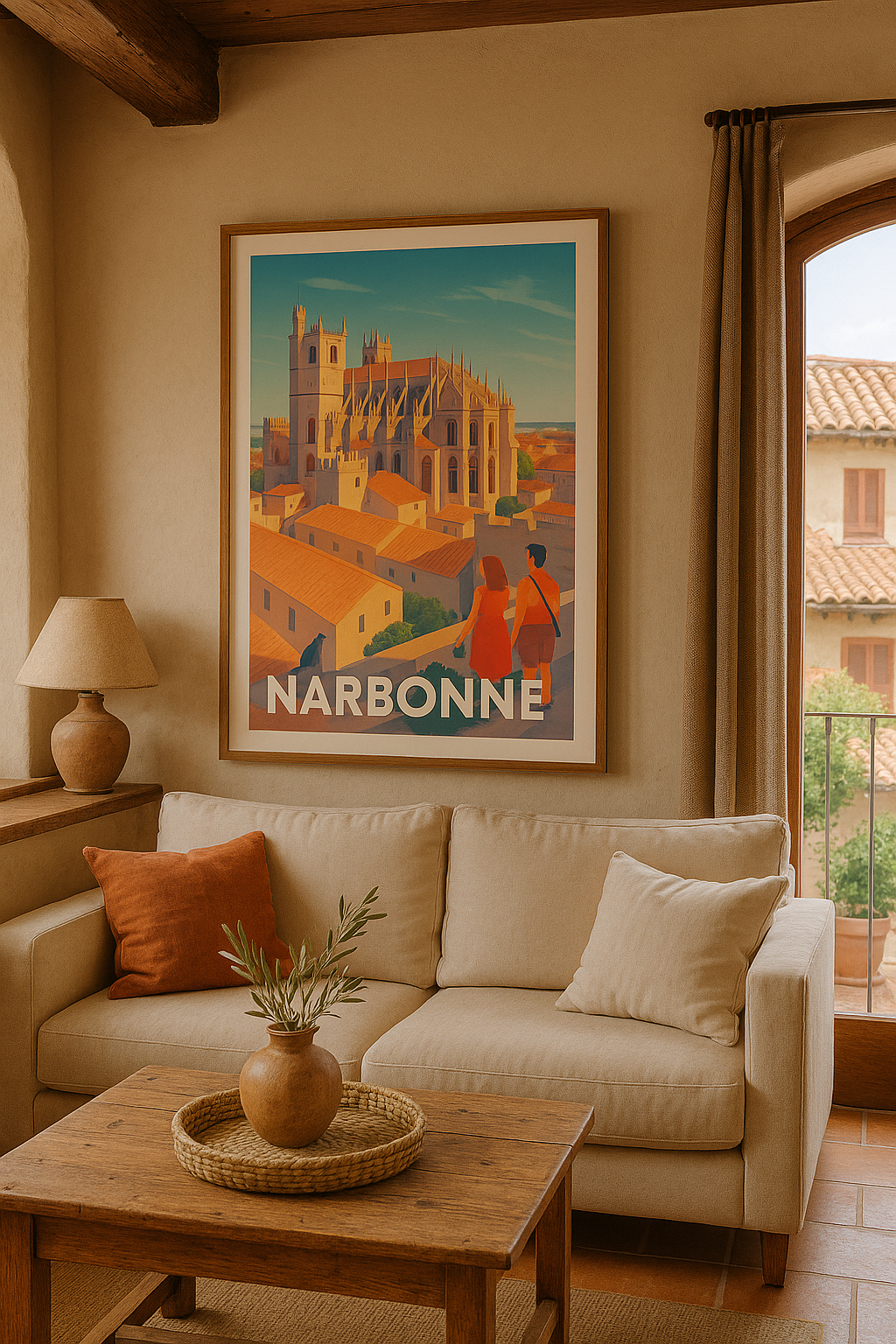 Mise en situation Affiche Narbonne - L'élégance médiévale au cœur du Sud