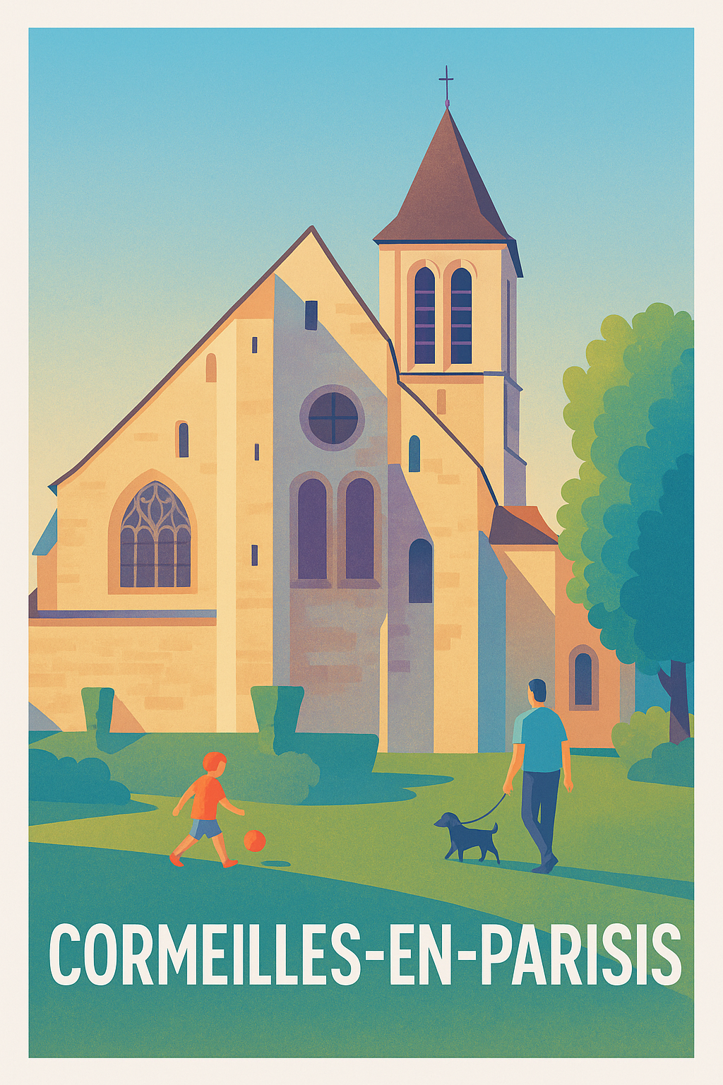 Affiche Cormeilles-en-Parisis — Charme et sérénité au cœur du patrimoine · poster d'art de Cormeilles-en-Parisis