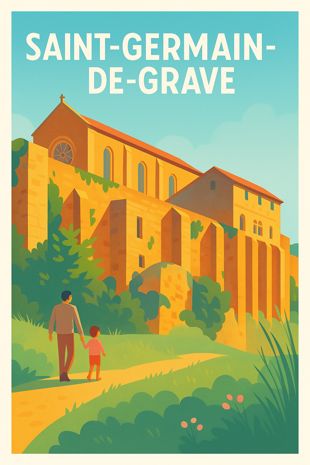 Affiche Saint-Germain-de-Grave — Escapade en plein air et patrimoine · poster d'art de Saint-Germain-de-Grave