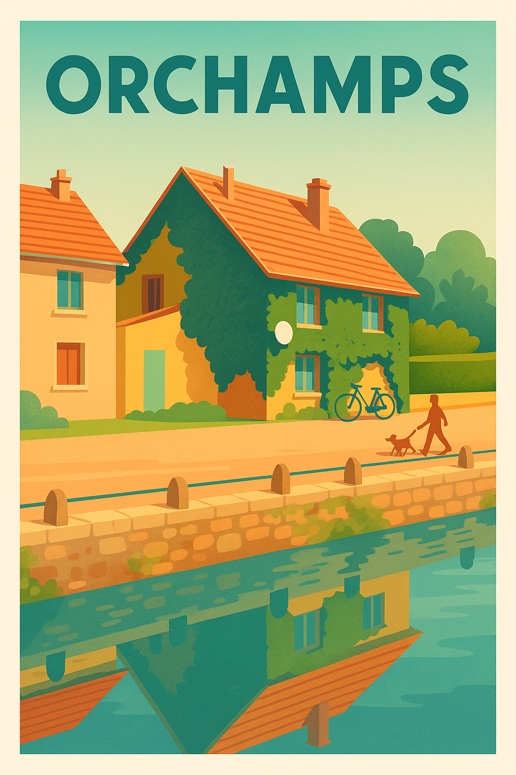 Affiche de Orchamps - Sérénité au bord de l'eau