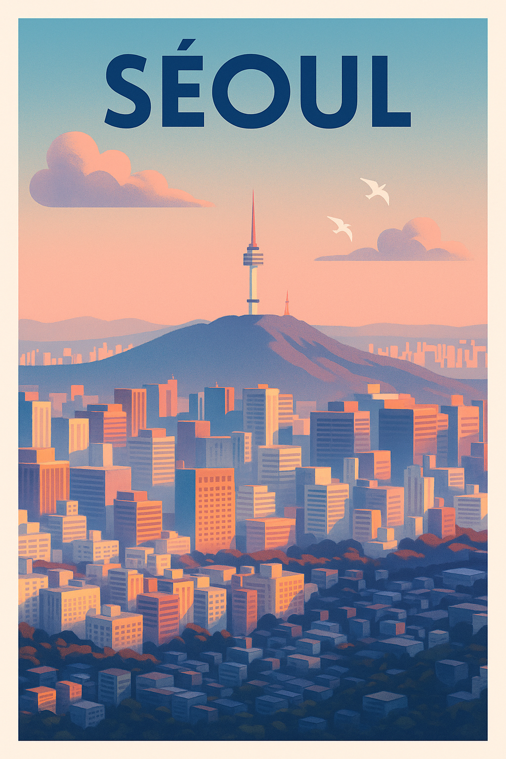 Affiche de Séoul - Évasion urbaine au coucher du soleil