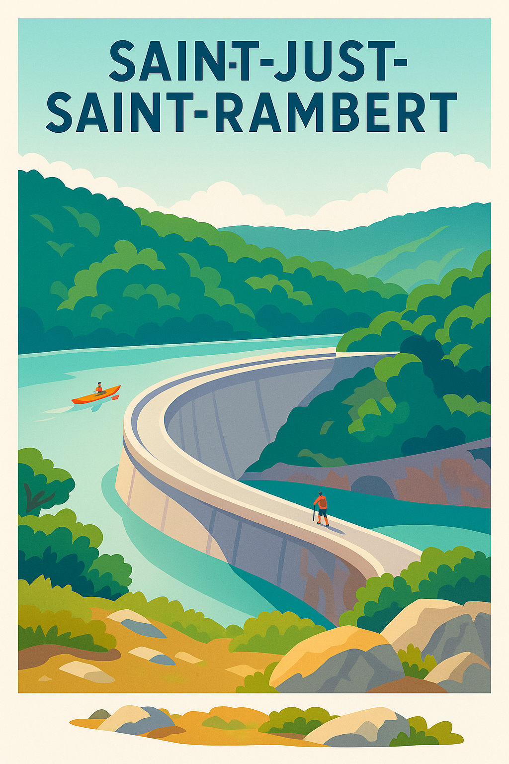 Affiche de Saint-Just-Saint-Rambert - Évasion Nature et Panorama Unique