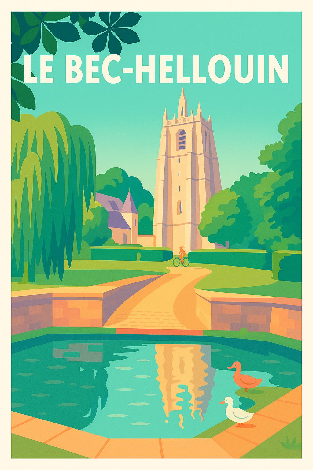 Affiche Le Bec-Hellouin — Douceur et Sérénité Normande · poster d'art de Le Bec-Hellouin