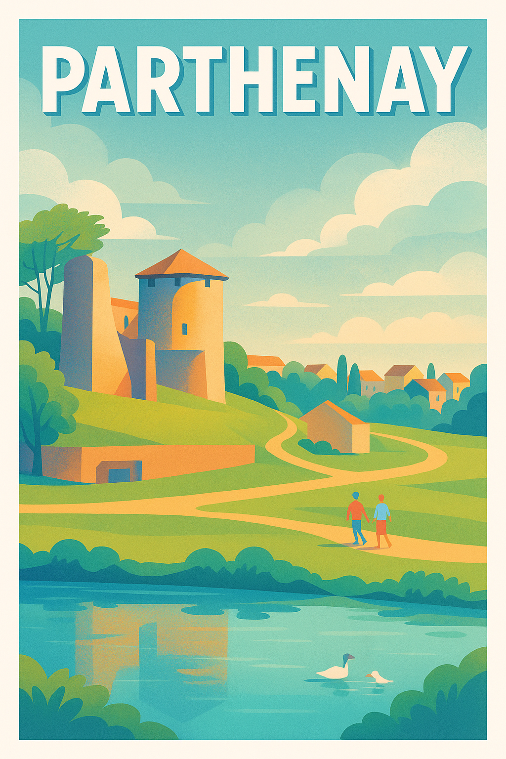 Affiche de Parthenay - Charme et sérénité au cœur de la campagne