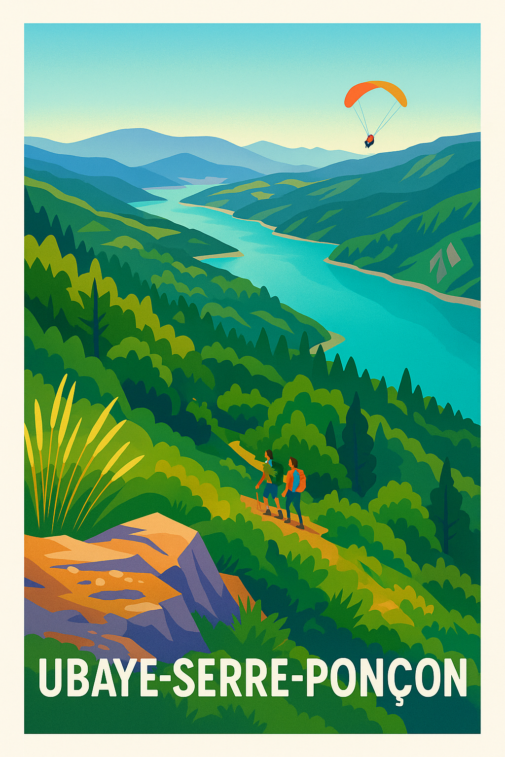 Affiche Ubaye-Serre-Ponçon — Escapade Nature et Aventure · poster d'art de Ubaye-Serre-Ponçon