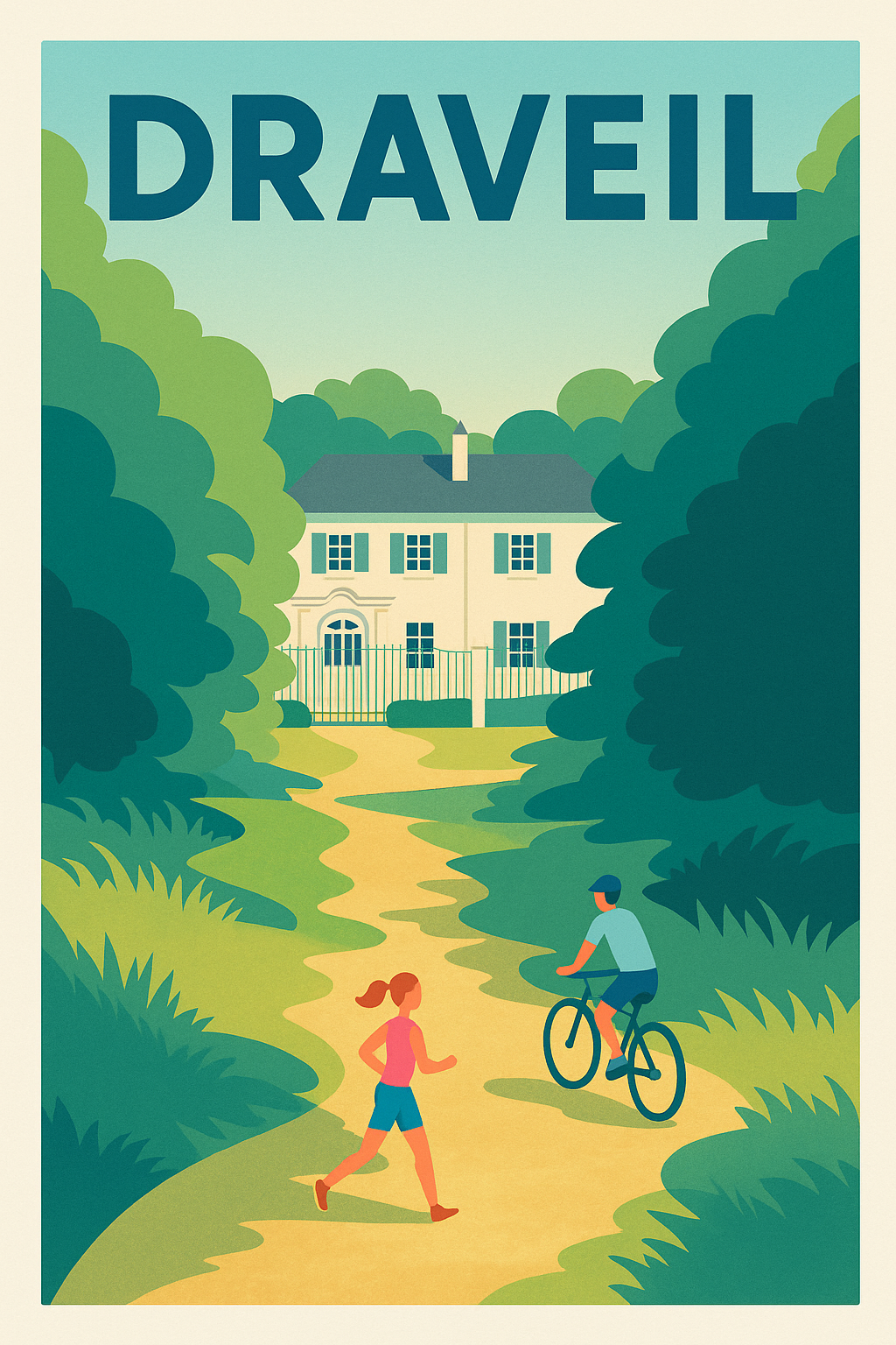 Affiche Draveil — Promenade paisible en forêt · poster d'art de Draveil