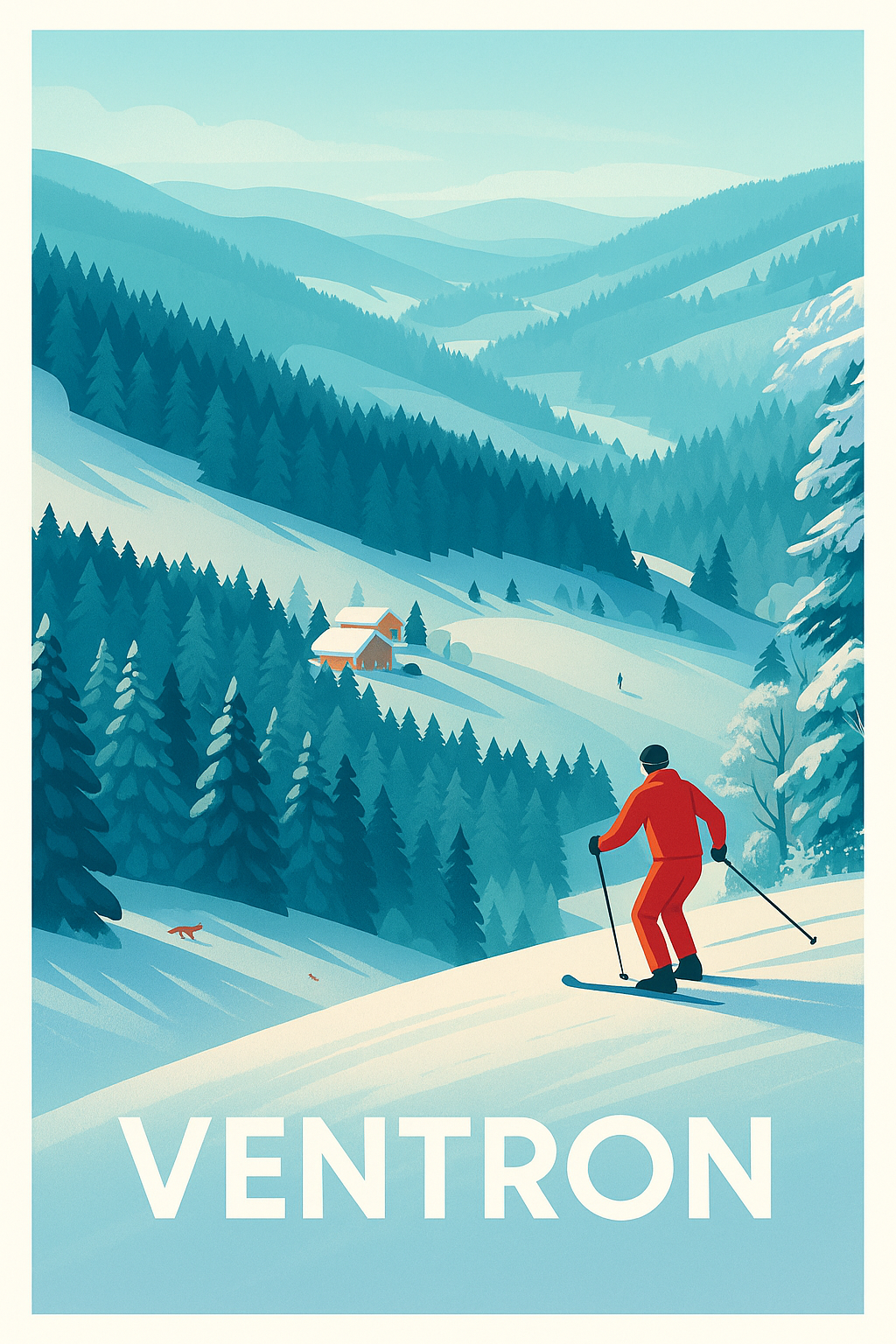 Affiche Ventron — Évasion hivernale au cœur des montagnes · poster d'art de Ventron