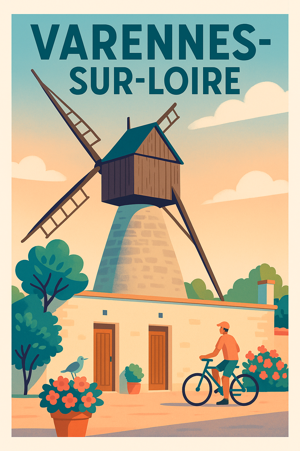 Affiche de Varennes-sur-Loire - Charme bucolique au moulin traditionnel