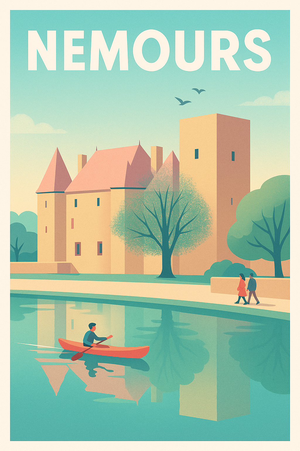 Affiche de Nemours - Évasion paisible au fil de l'eau