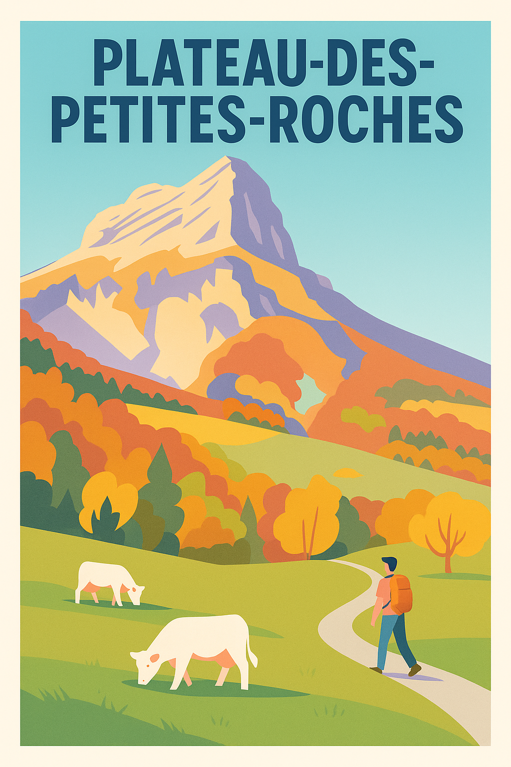 Affiche de Plateau-des-Petites-Roches - Paysages d'automne et randonnée sereine