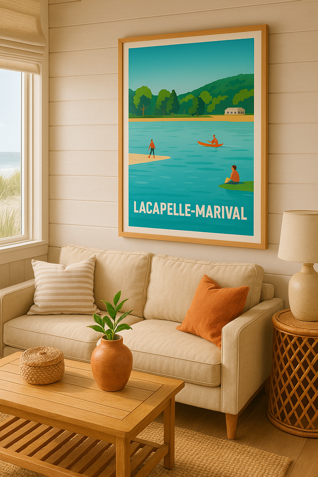 Affiche Lacapelle-Marival — Évasion et sérénité au fil de l'eau · poster d'art de Lacapelle-Marival
