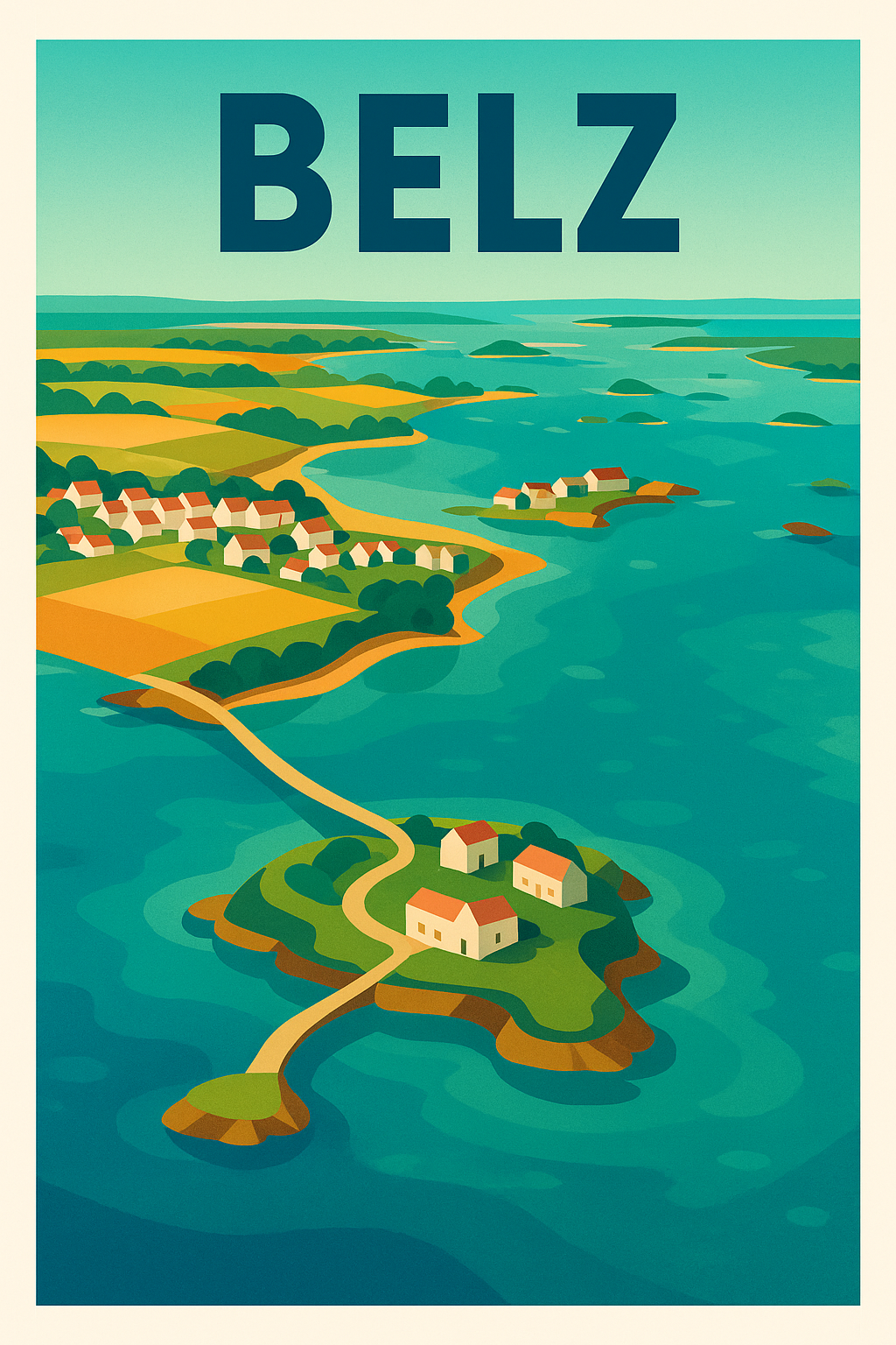 Affiche de Belz - Évasion colorée entre terre et mer