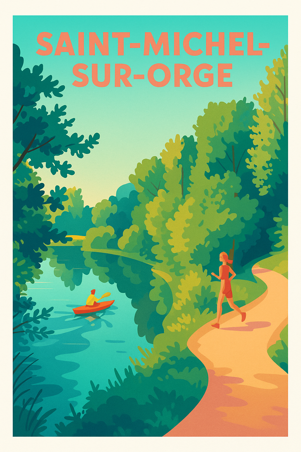 Affiche Saint-Michel-sur-Orge — Nature et détente au fil de l'eau · poster d'art de Saint-Michel-sur-Orge
