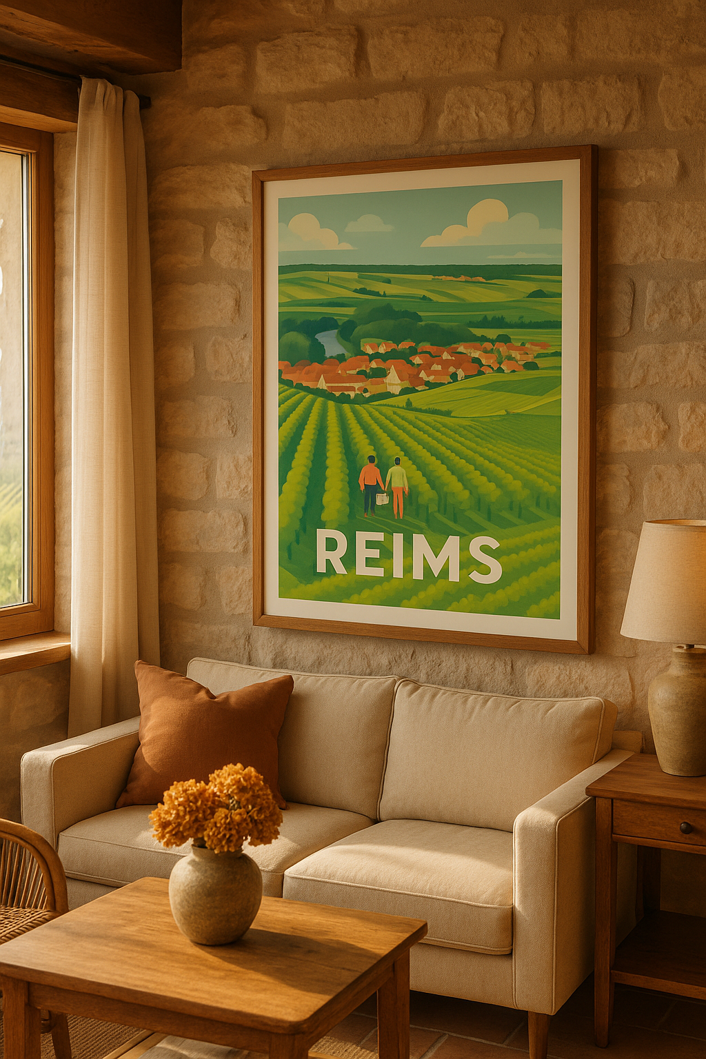 Mise en situation Affiche Reims - Immersion au cœur des vignobles champenois