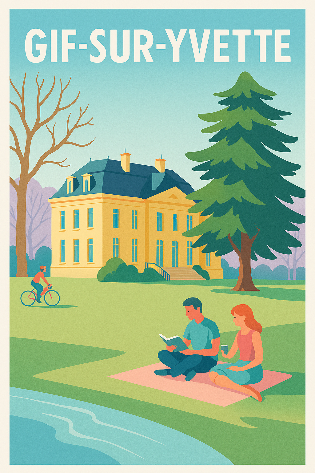 Affiche Gif-sur-Yvette — Un havre de paix champêtre · poster d'art de Gif-sur-Yvette