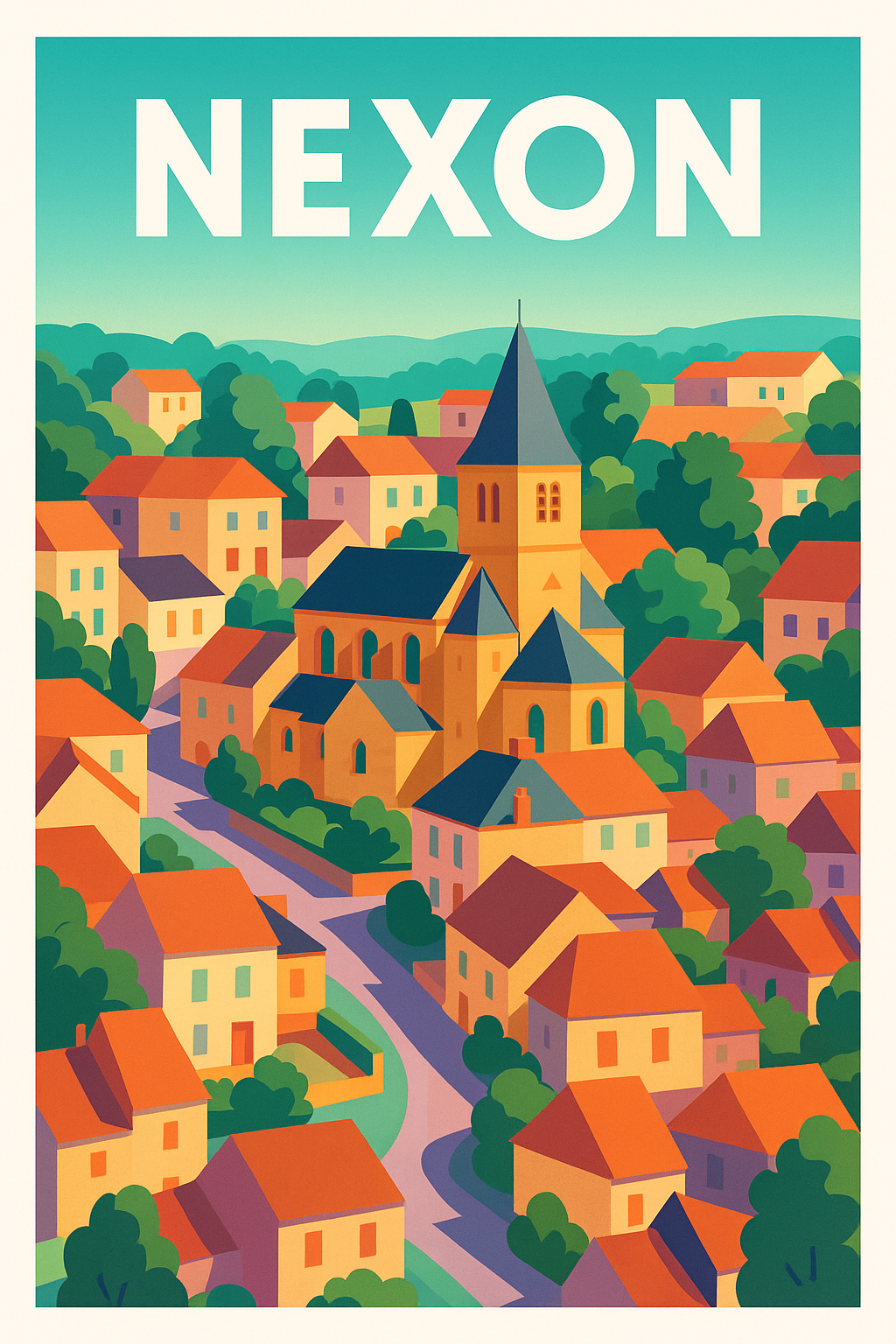 Affiche de Nexon - Charme et couleurs d'un village authentique